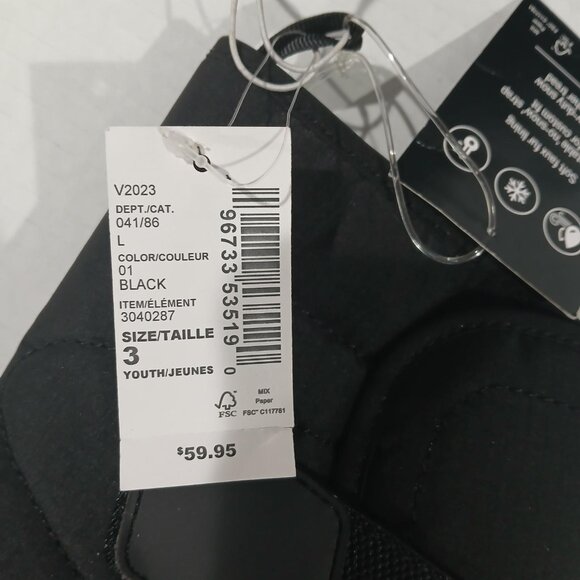 The Children s Place Black Snow Winter Boots Size 3 youth Kids Faux Fur Lining. - Picture 8 of 14